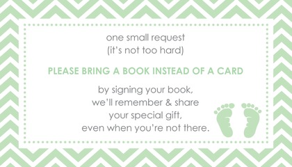 Mint Baby Feet Footprint Baby Shower Advice Cards