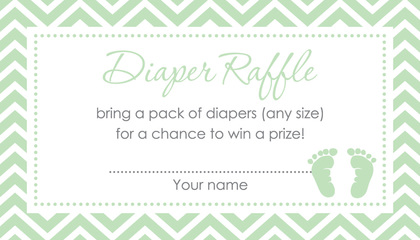 Teal Baby Feet Footprint Raffle Cards