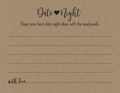 Kraft Black Script Advice Cards