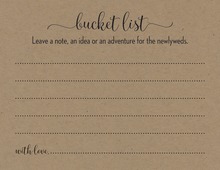 Kraft Black Script Bucket List Cards