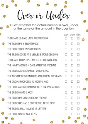 Gold Dots Wedding Tradition Quiz