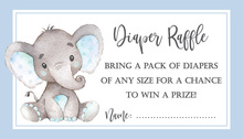 Blue Border Elephant Raffle Cards