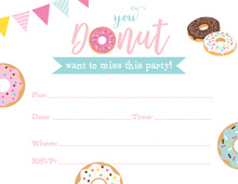 Donut Party Fill-in Invitations