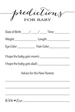 Deep Pink Adorable Hoot Baby Prediction Cards