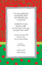 White Contrast Posh Red Paisley Invitations