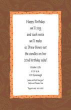 Decorated Brown Leaf Mix Invitations