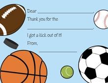 Kids Sports Variety Theme Fill-in Thank You Cards