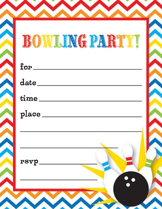 Pink Bowling Party Fill in Invitations