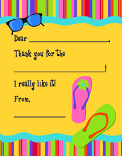 Multi-Colored Flip Flop BeachFill-in Birthday Thank Yous