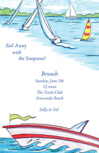 Sailboats By Lakeside Invitation