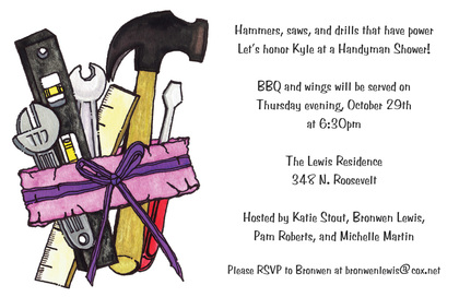 Fix-It Tool Set Party Shower Invitations