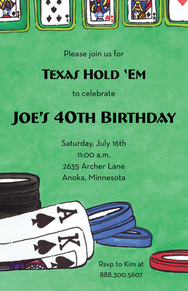 Texas Poker Game Invitations