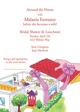 3 Squares House Light Pink Invitations