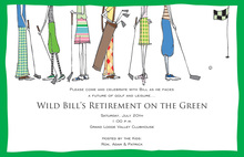 Golf Tease Simple White Invitation