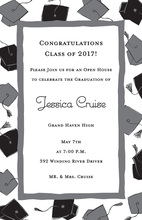 Sending Graduation Hats Border Invitation