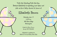 Twin Cribs Baby Invitations