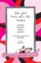 Bachelorette In Limo Silhouette Invitations