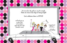 Bachelorette In Limo Silhouette Invitations