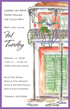 Watercolor New Orleans House Invitations