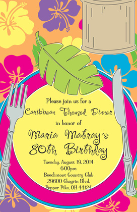 Trendy Luau Placesetting Invitations