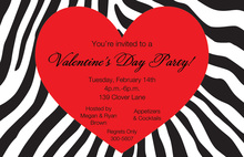 Heart In Wild Zebra Invitation