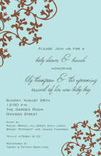 Antique Swirl Chocolate-Blue Invitation