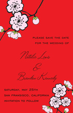 Floral Soire Bright Red Invitations