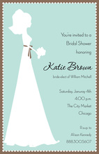 Standing Bride On Flowers In Grey Bridal Invitations