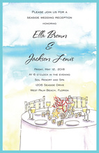 Elegant Beach Reception Party Invites