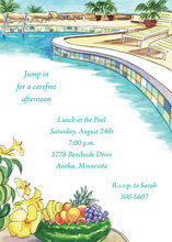 Fancy Backyard Pool Invitations