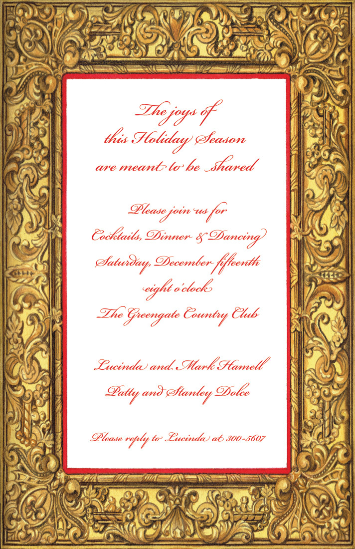Stylish Baroque Gold Frame Invitation