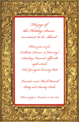 Golden Frame Border Invitations