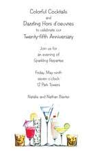 Champagne Cheers Anniversary Cocktail Invitations