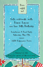 Umbrella Pool Picnic Invitation