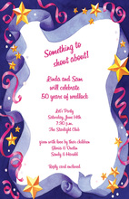 Ribbons Confetti Stars Border Invitation