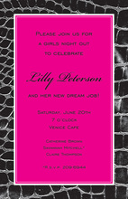 Fancy Hot Pink Party Border Party Invitations