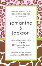 Leopard Palms Border Bridal Shower Invitations