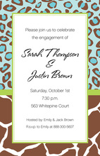 Contemporary Blue Brown Wild Border Invitation