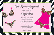 Black Red Lingerie Party Shower Invitations