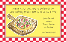 Pizza Party Chalkboard Photo Birthday Invitations