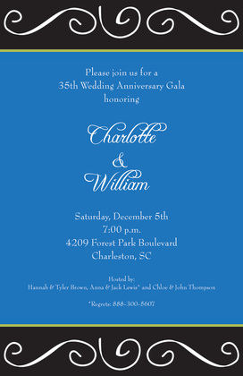 Formal Scroll Green Invitations