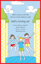 Classy Primary Bounce House Birthday Invitations