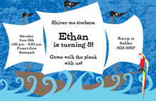 Pirate Treasure Scroll Birthday Party Invitations