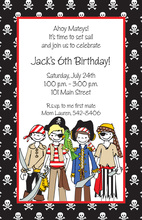 Pirate Treasure Scroll Birthday Party Invitations