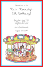 Children Playground Carousel Pony Invitations