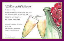 Pouring Champagne Blue Invitation