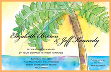 Sunny Palms Tree Yellow Party Invitations