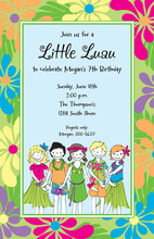 Bright Multicolored Luau Lanterns Invitation