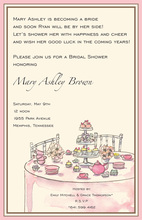 Tea Table Party Many Cakes Invitation