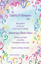 Rainbow Confetti Streamers Invitation